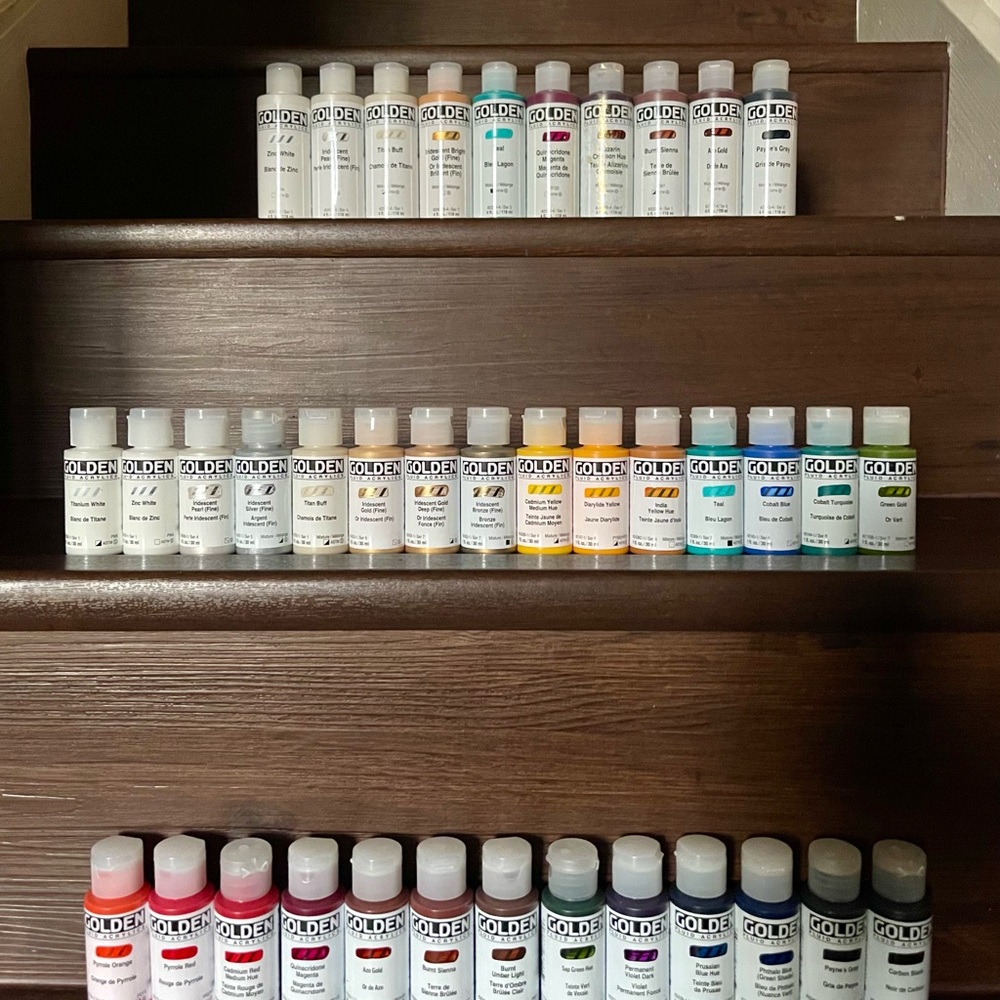 Golden Fluid Acrylics Paint Bundle - Cadence (38 Bottles / 4fl oz & 1fl oz)